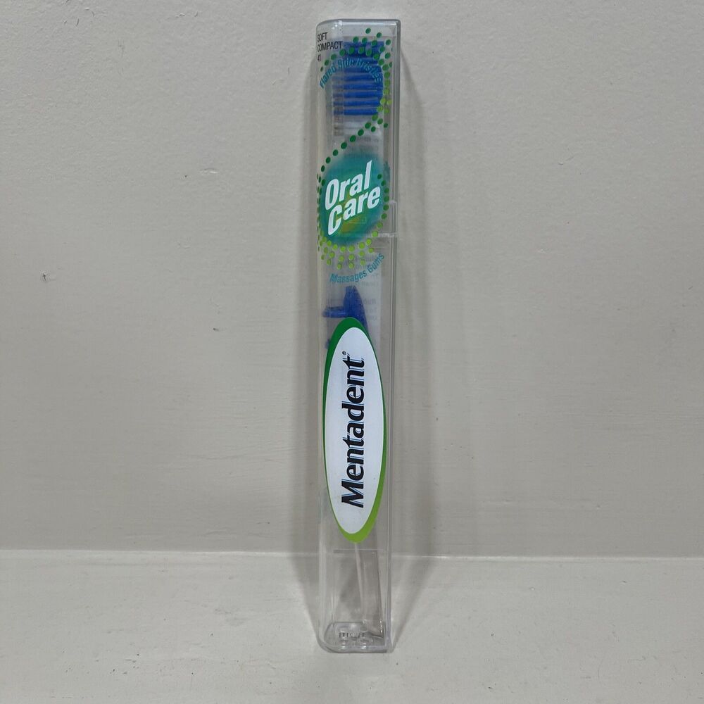 Mentadent 41 Toothbrush Soft Compact Head Flared Side Bristles Blue Oral Care